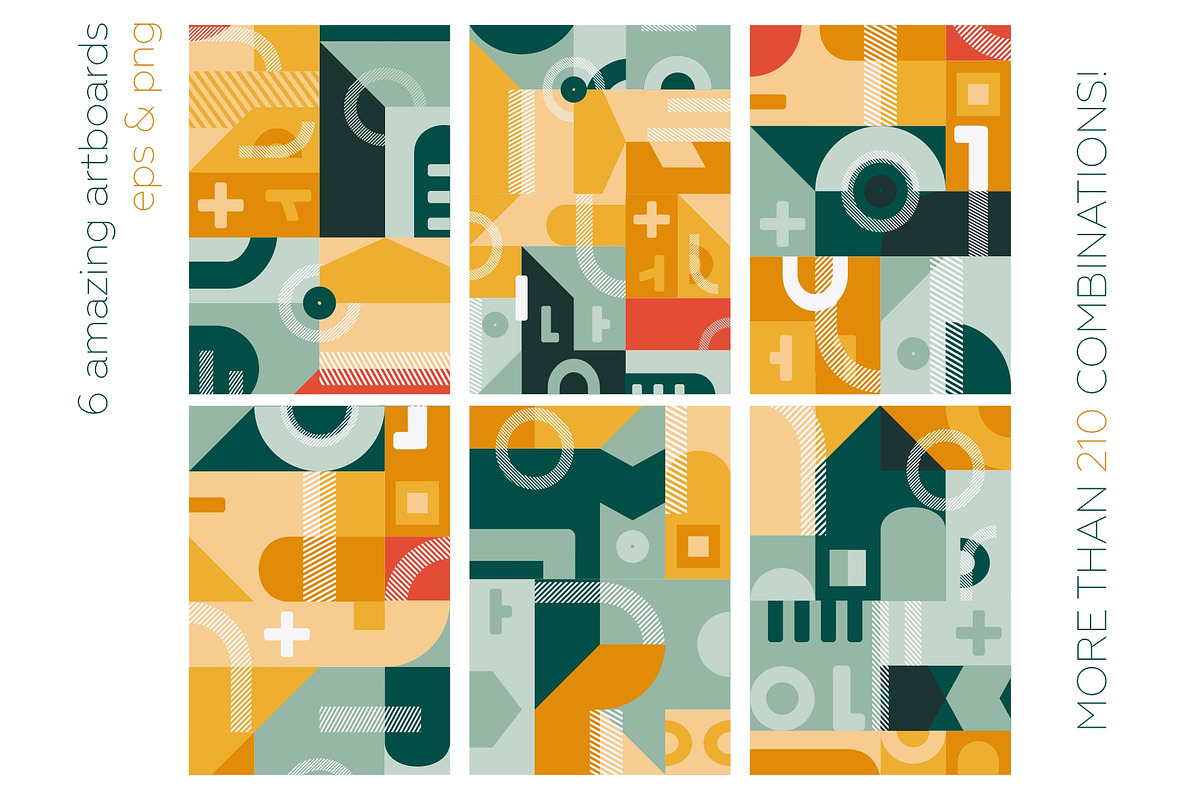 Fun Geometry pattern bundle., a Pattern Graphic by lisa_kalev (Photo 14 of 22)