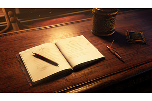office notepad table background ai, a Technology Photo by pikepicture