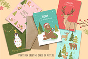 Christmas Animals Illustrations, a Graphic by CreativeChristiana (Thumbnail 3 of 8)