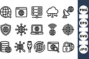 Modern Internet Network Icon Set, an Illustration by designvectx (Thumbnail 2 of 3)