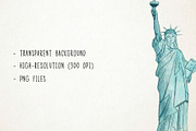 Watercolor New York Clipart, America, an Illustration by Paulaparaula (Thumbnail 3 of 3)