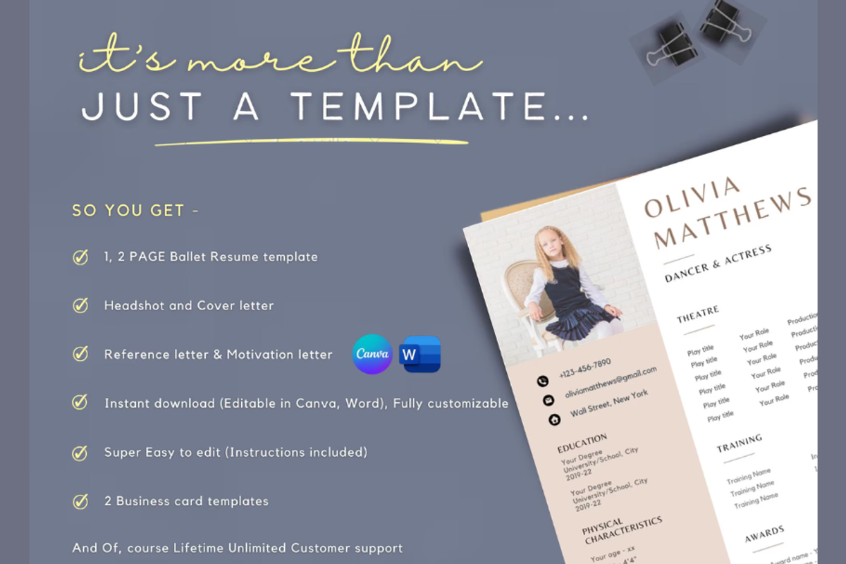 Child Actor Bundle Resume template, a Resume Template by Climbwithelevator (Photo 8 of 10)