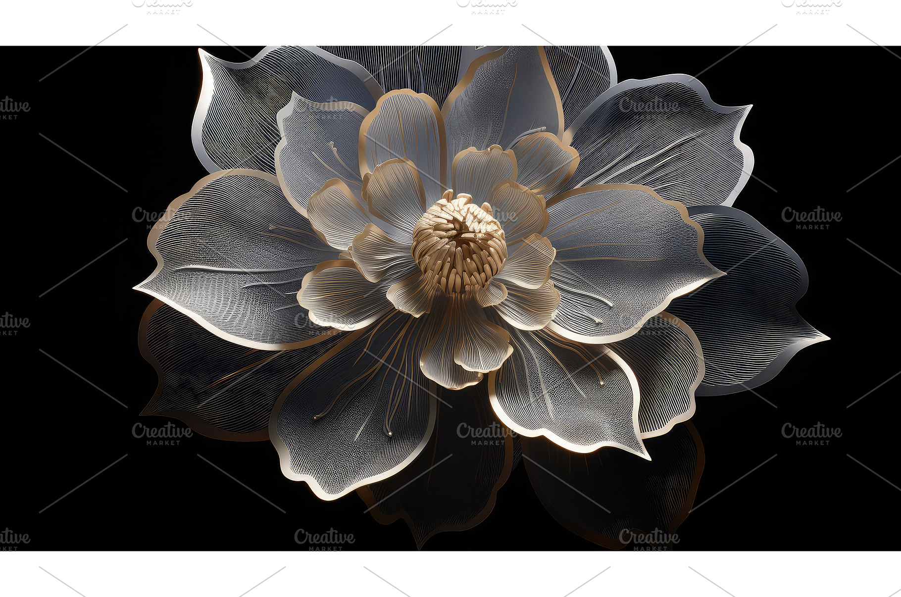 flower silver outline ai generated, a Background Photo by pikepicture