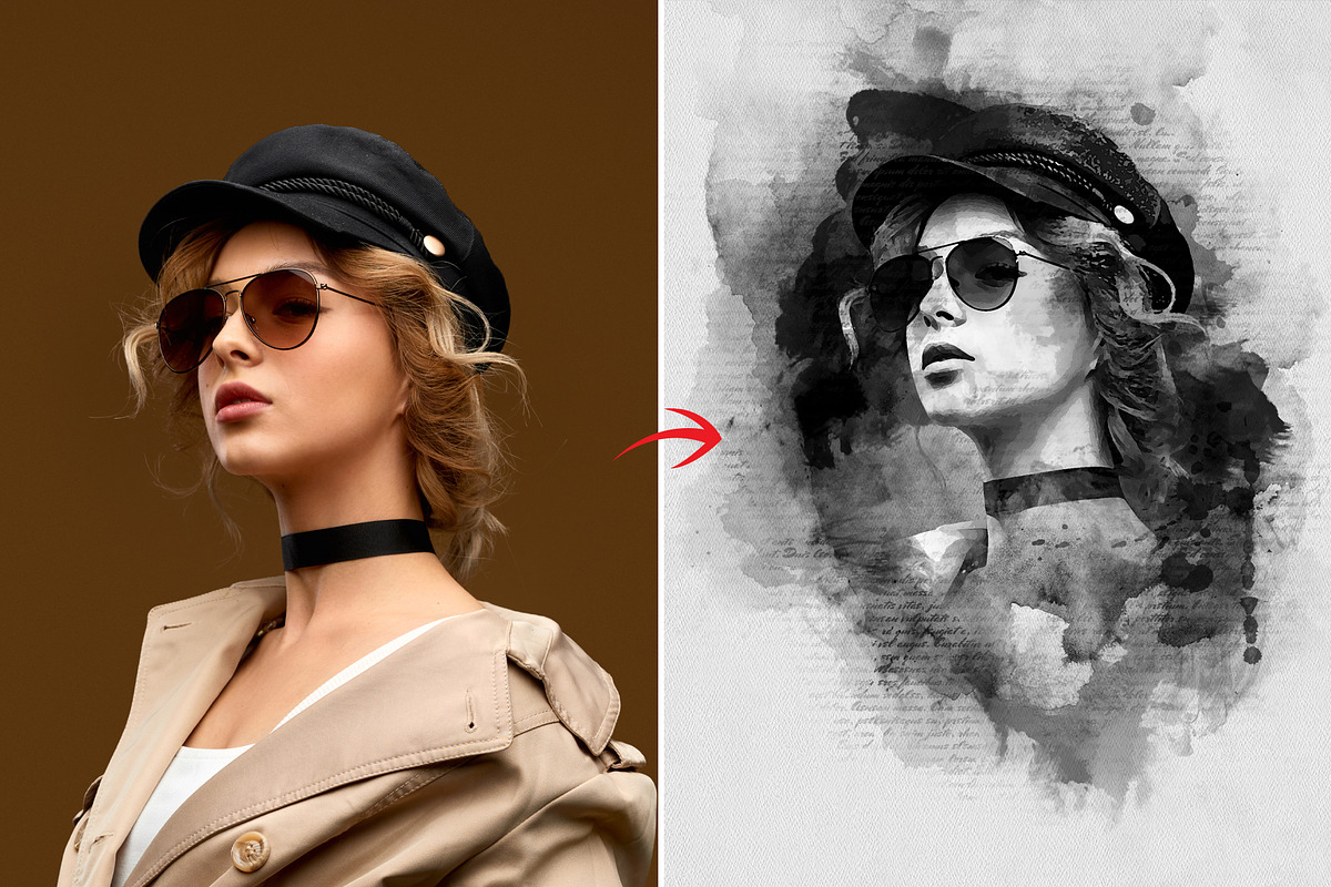 Portrait Painting Watercolor Photo, an Action Add-On by Photoshop Action (Photo 17 of 22)