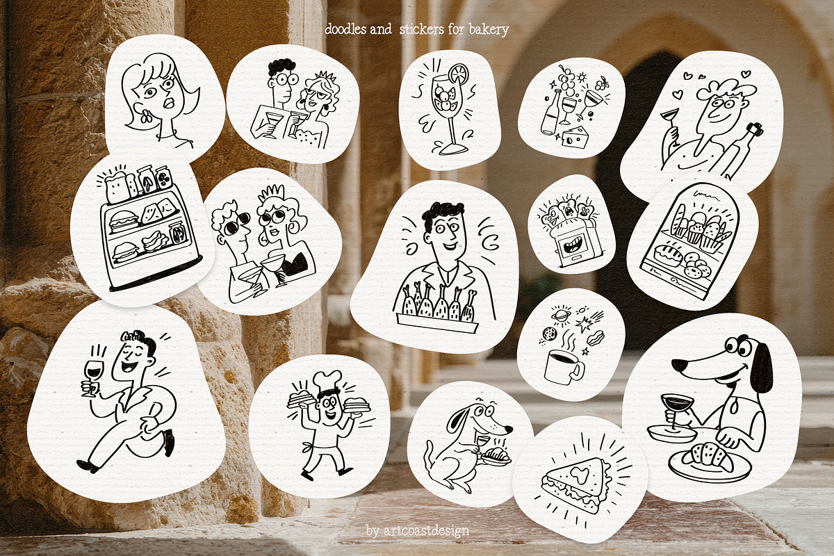 Handdrawn Cafe Stickers, an Emoji Icon by nadispasibenko (Photo 6 of 9)