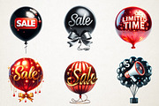Black Friday Balloons PNG Collection, an Illustration by RobertsArt (Thumbnail 5 of 7)