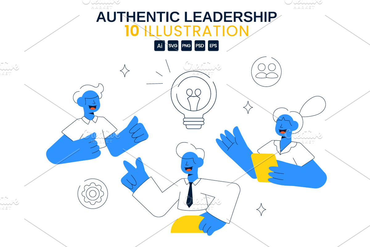 10 Authentic Leadership Illustration, a Person Illustration by denayunebgt (Photo 1 of 4)