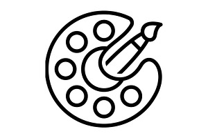 Color paint black icon, an Outline Icon by Creative priyanka
