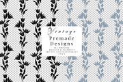 Vintage Floral Silhouettes, a Decorative Illustration by Century Library (Thumbnail 6 of 6)
