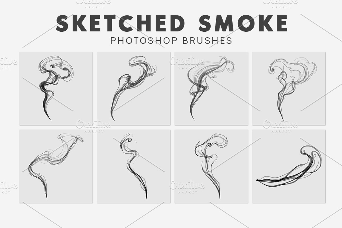 30 Sketched Smoke Photoshop Brushes, a Brush Add-On by AB-TheDesigner (Photo 2 of 5)