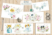 Cute Fluffy Tea Time, an Animal Illustration by Budogoshch (Thumbnail 9 of 15)