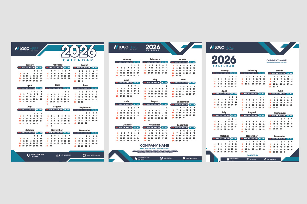 2026 calendar design A4 template, a Print Template by DESIGNSKIT (Photo 2 of 2)