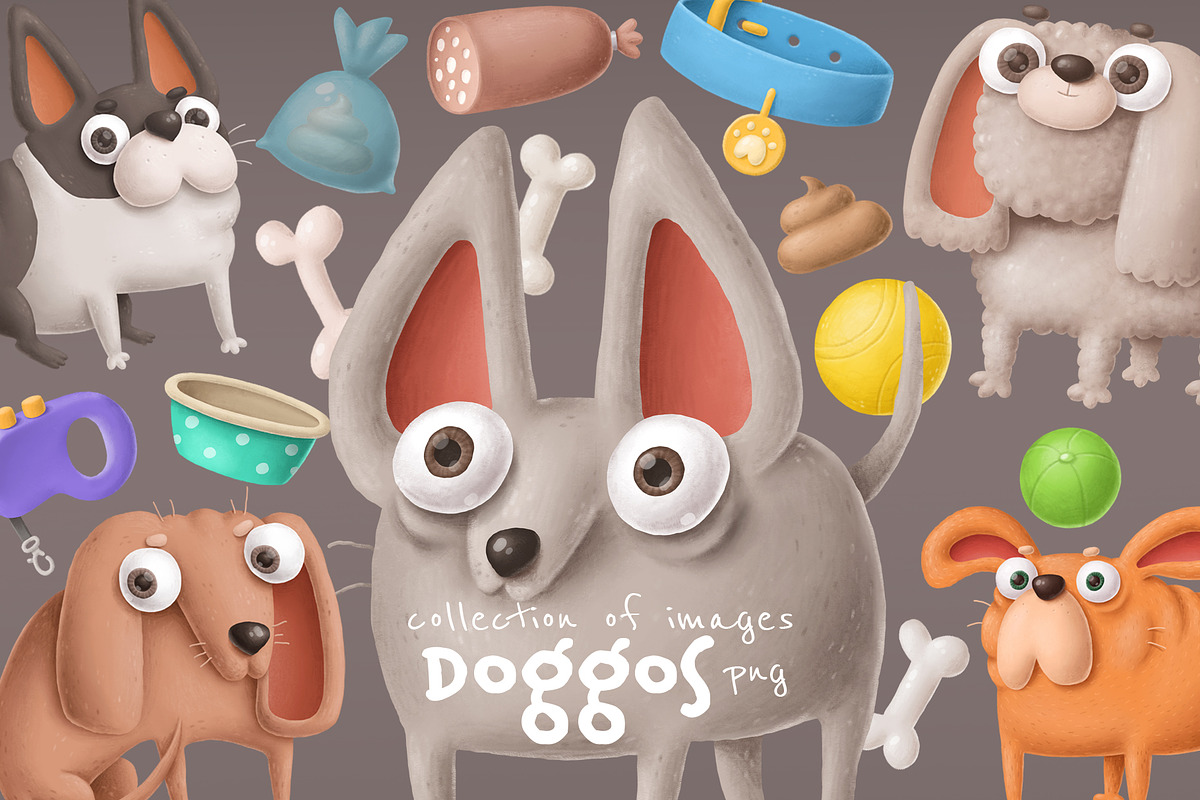 Funny dogs characters, an Illustration by Anastasiya Klempach (Photo 1 of 8)