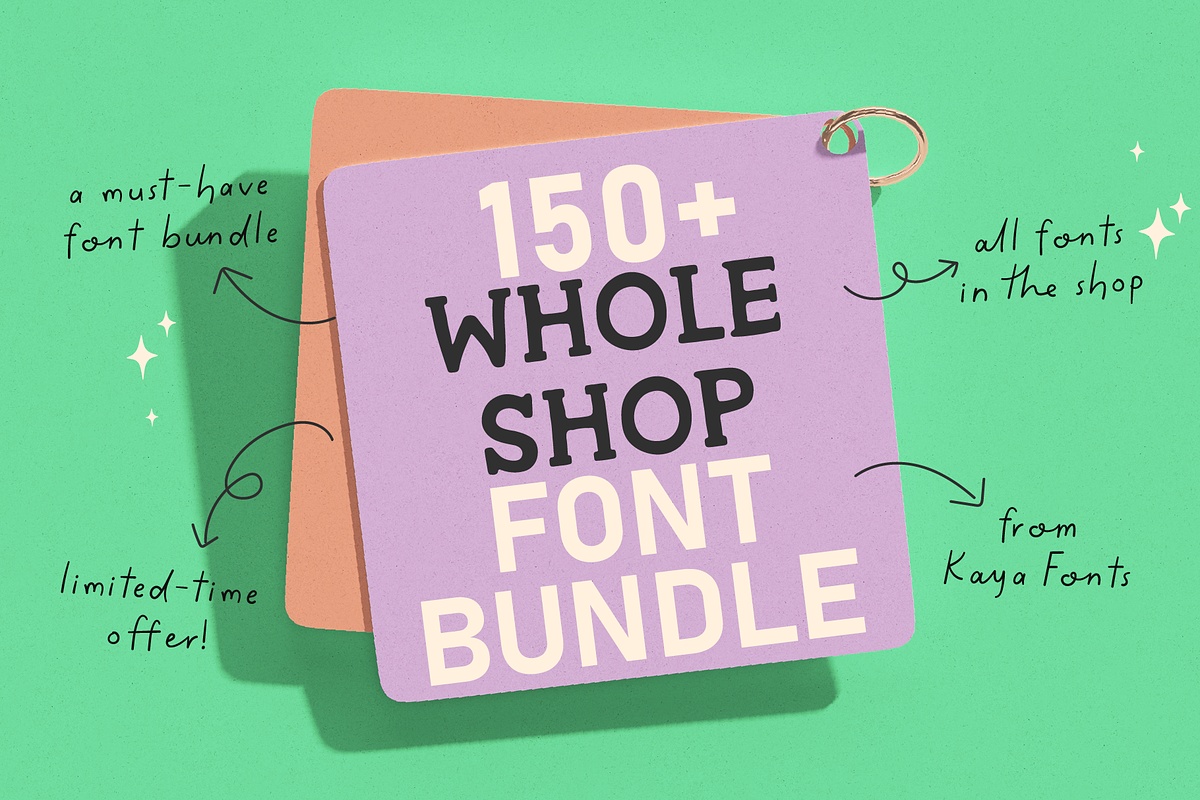 Whole Shop Font Bundle Kaya Fonts, a Script Font by Kaya Fonts (Photo 1 of 65)