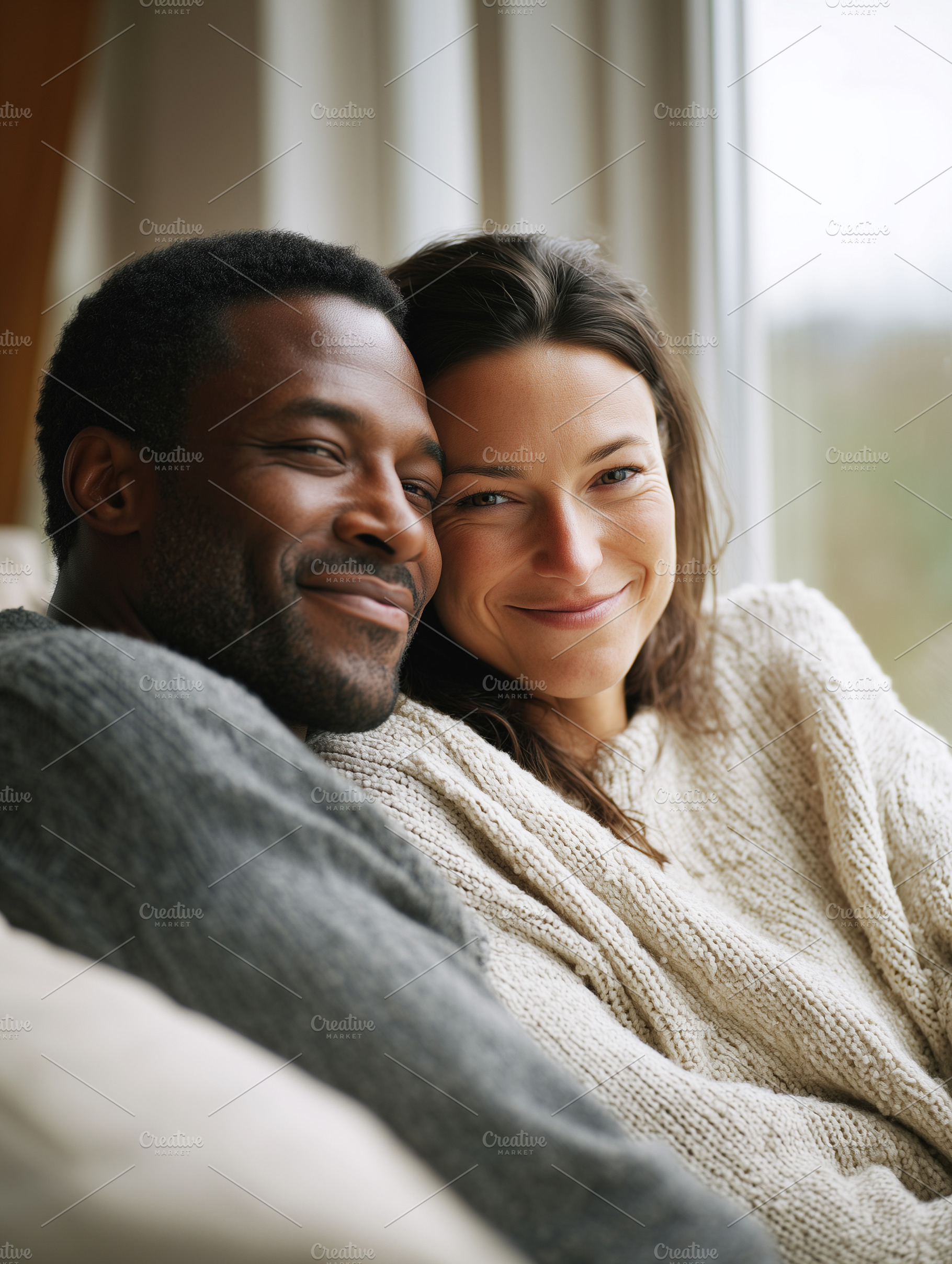 Happy interracial couple relaxing, a Person Photo by MistyDay