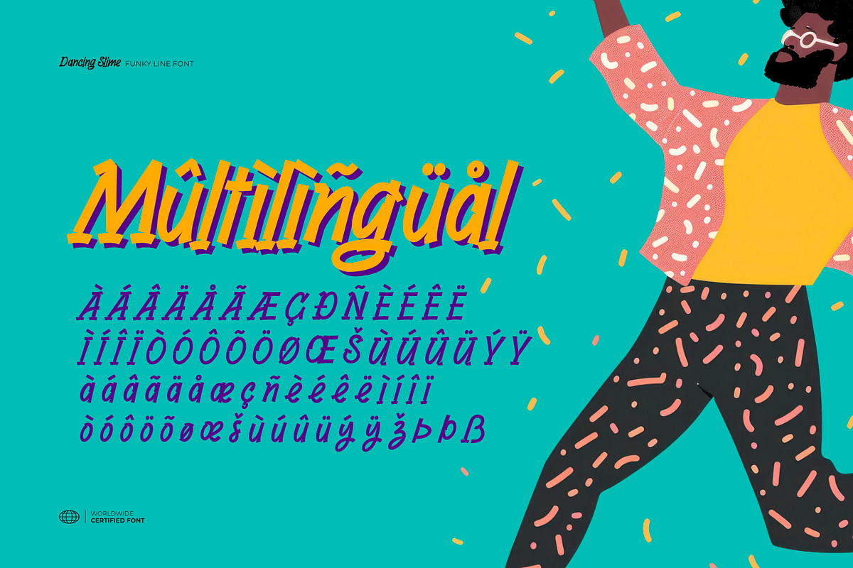 Dancing Slime - Funky Line Font, a Script Font by ikiiko (Photo 7 of 7)