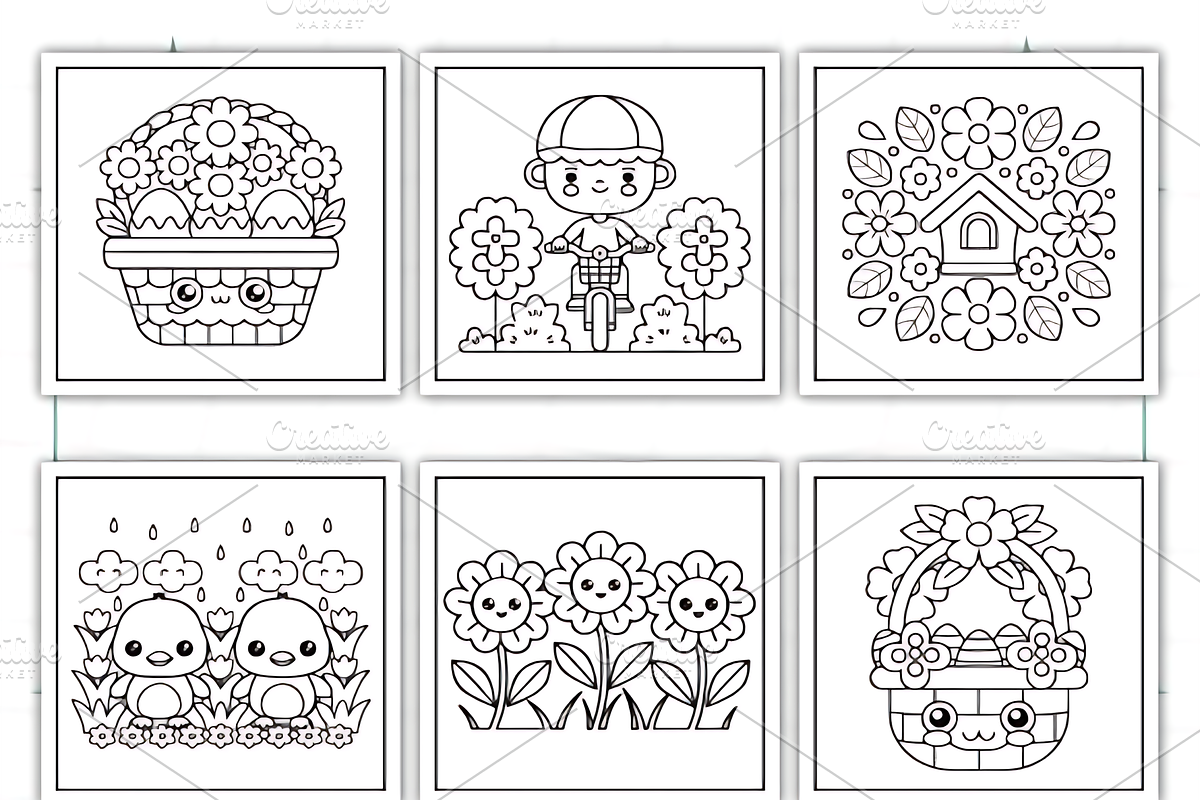 Bold and Easy Spring Coloring Pages, a Decorative Illustration by Design Station (Photo 3 of 4)