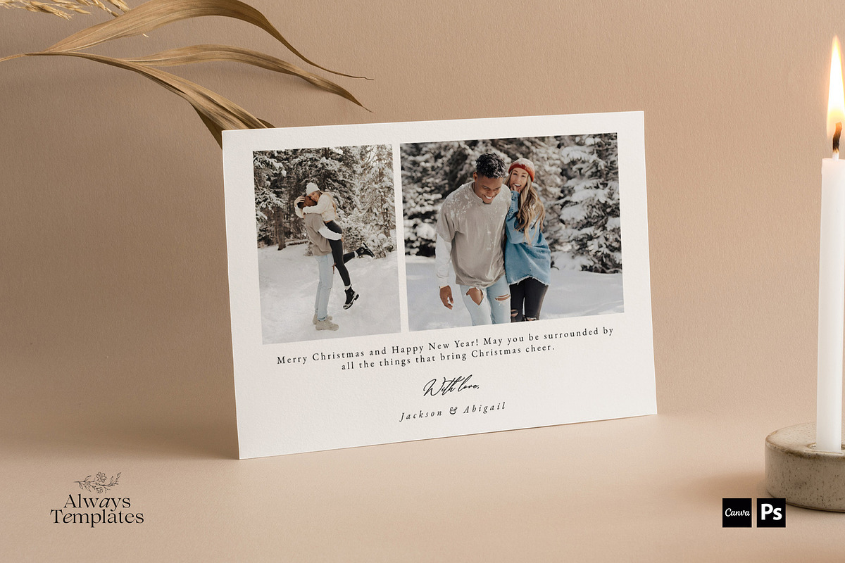 Christmas Card Template CC209, a Card Template by Always Templates (Photo 3 of 3)