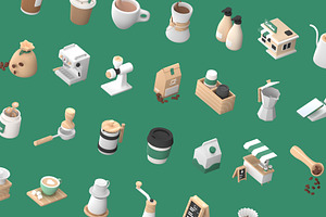 Coffee Business 3D Icon Set