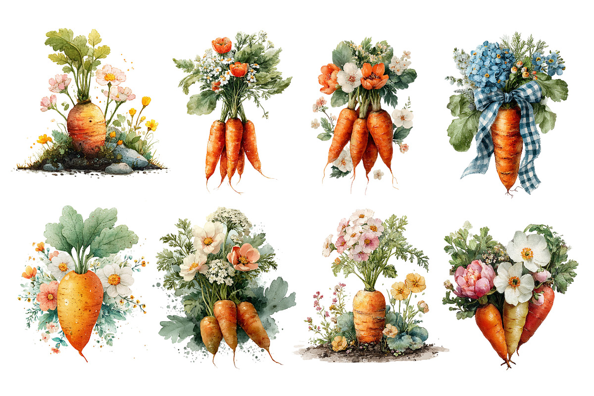Easter spring carrot clipart, an Illustration by Designworld (Photo 5 of 5)