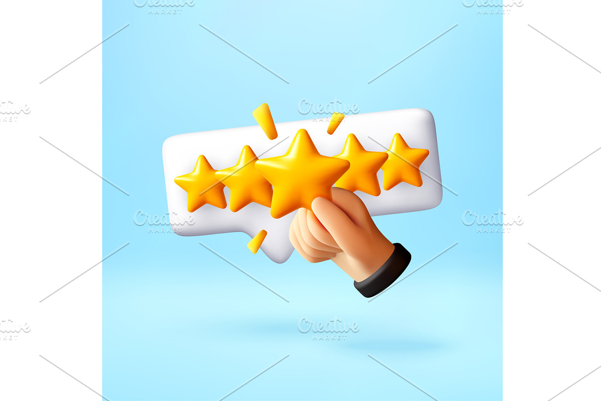 3D Hand holding star for five star, a Finance Illustration by Abscent