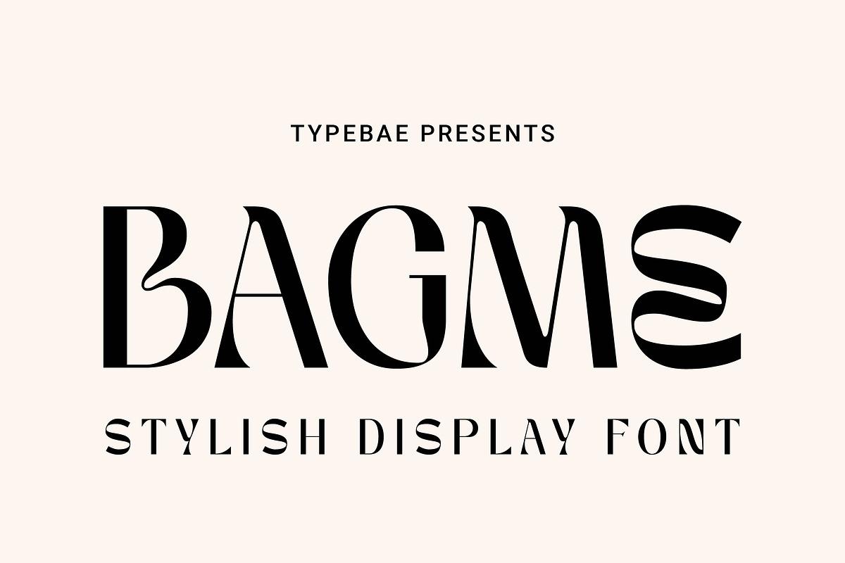 BAGME Stylish Display Font, a Sans Serif Font by Typebae (Photo 1 of 8)