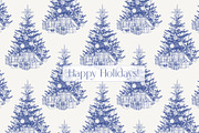 Christmas patterns Vol.2 Toile blue, a Pattern Graphic by ON_lineart_store (Thumbnail 5 of 10)