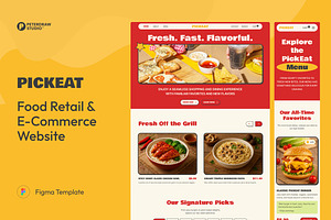 Food Retail & E-Commerce Website UI, an UI Kit Template by peterdraw