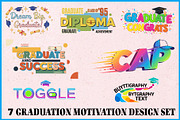 7 Graduation Motivation SVG Bundle, an Education Illustration by Artivon (Thumbnail 1 of 8)