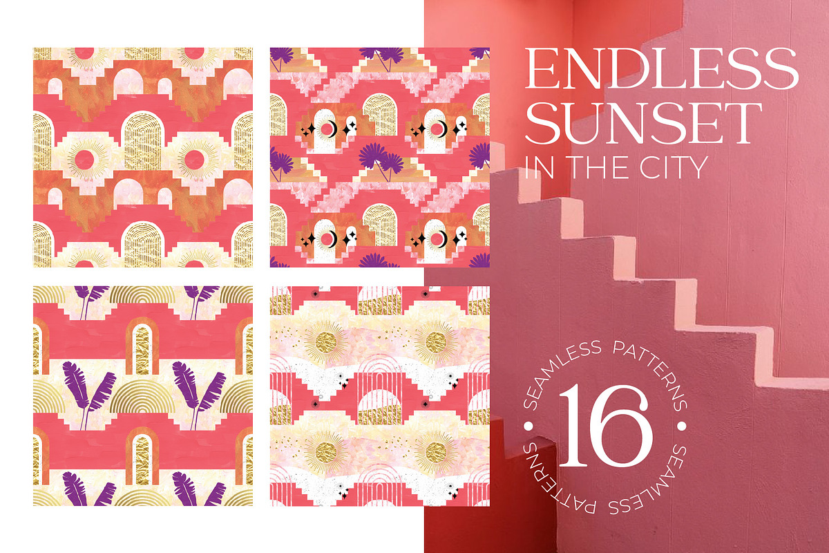 Mystical city. Tropical patterns, a Pattern Graphic by Julie&Taily (Photo 2 of 12)