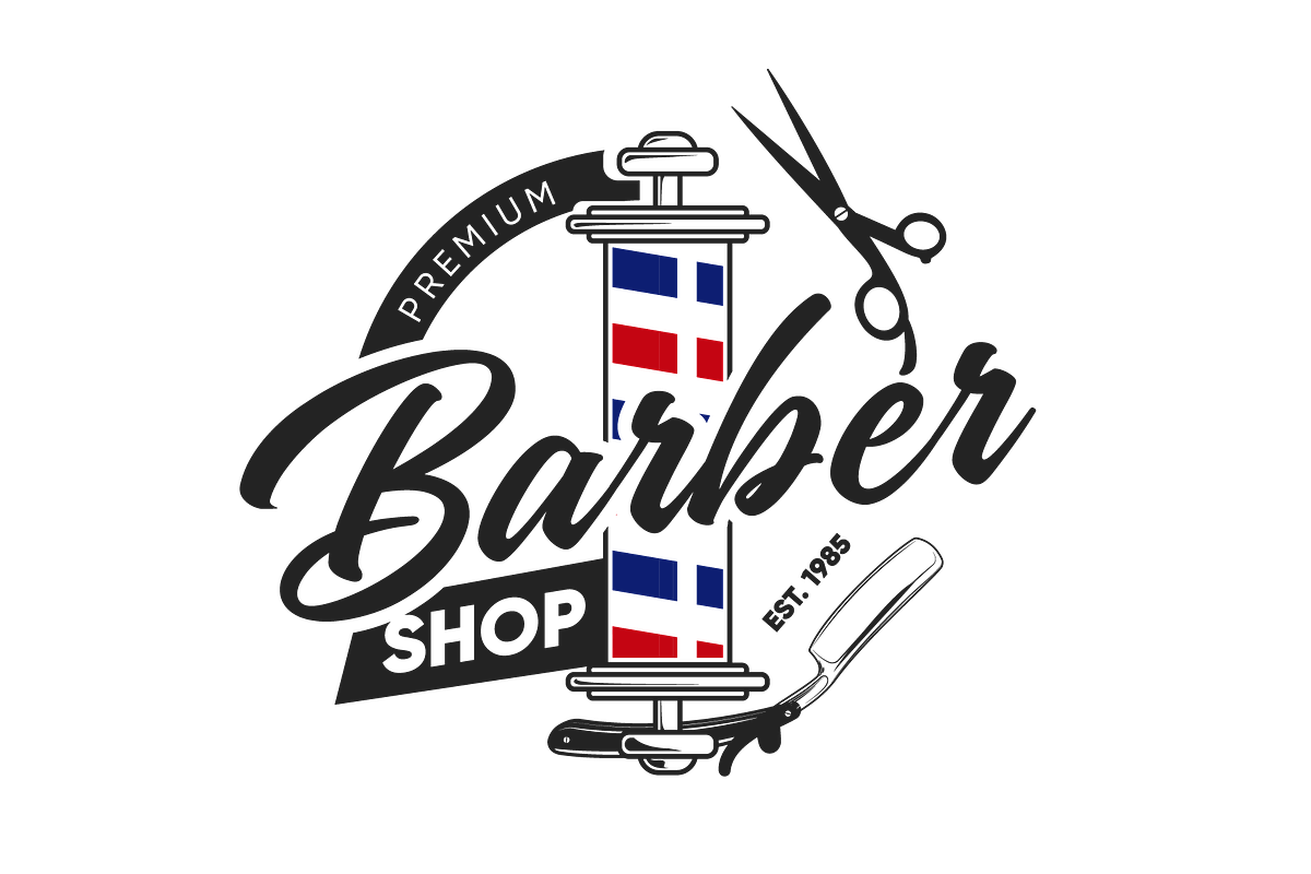 Barbershop Logo Vintage Vector Templ, a Graphic by Logoworks (Photo 1 of 2)