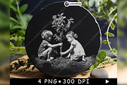 Children Planting Apple Tree Nature, a Background Graphic by LaseredNinja (Thumbnail 5 of 7)