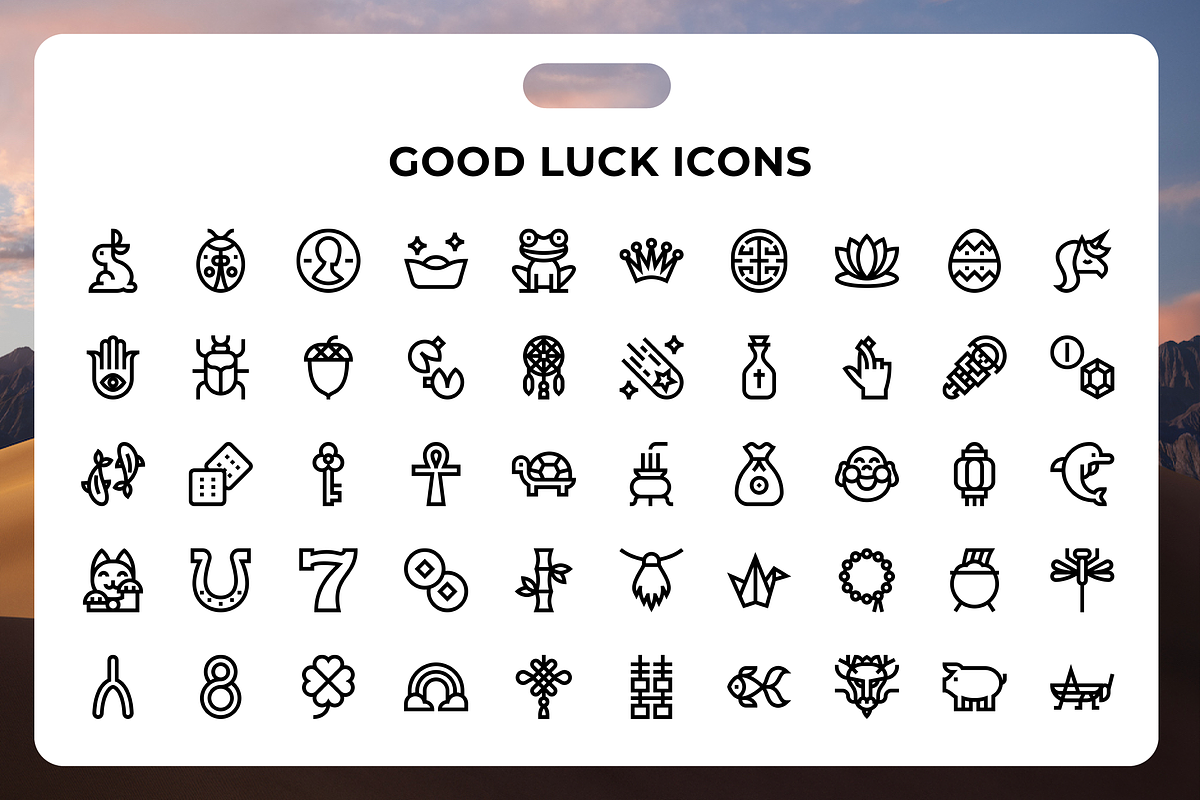 Good Luck Icons, an Icon by Wencory