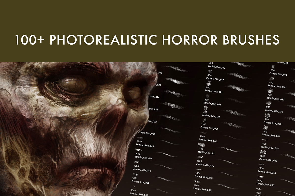 Zombie Skin Brush Set, a Brush Add-On by Zsolt Kosa Art (Photo 8 of 9)