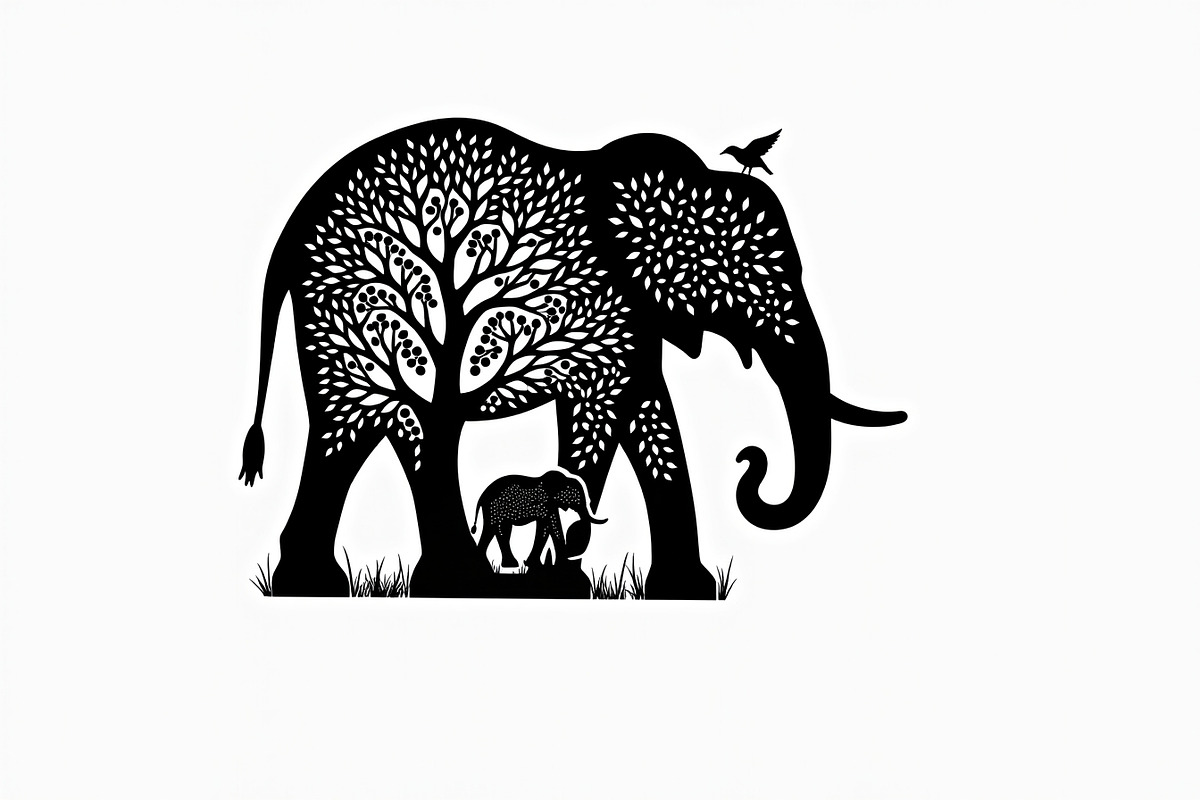 Silhouette of a Cute Elephant vector, an Illustration by Amazin_art (Photo 11 of 21)