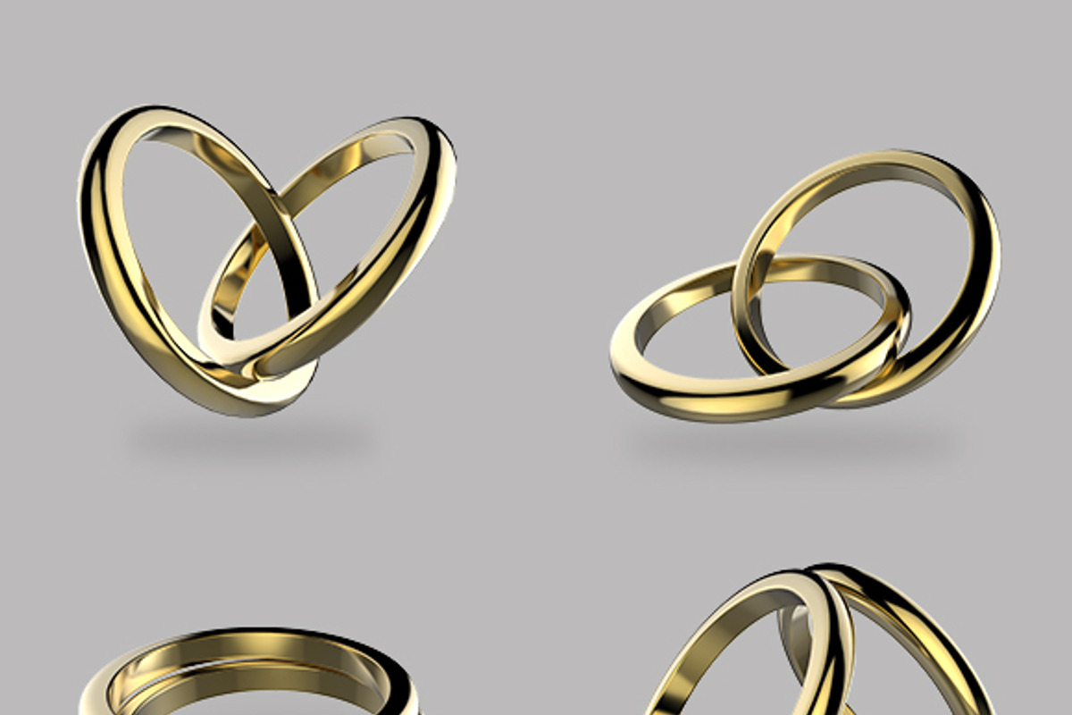 Golden Wedding ring set, an Object Graphic by Snipergraphics