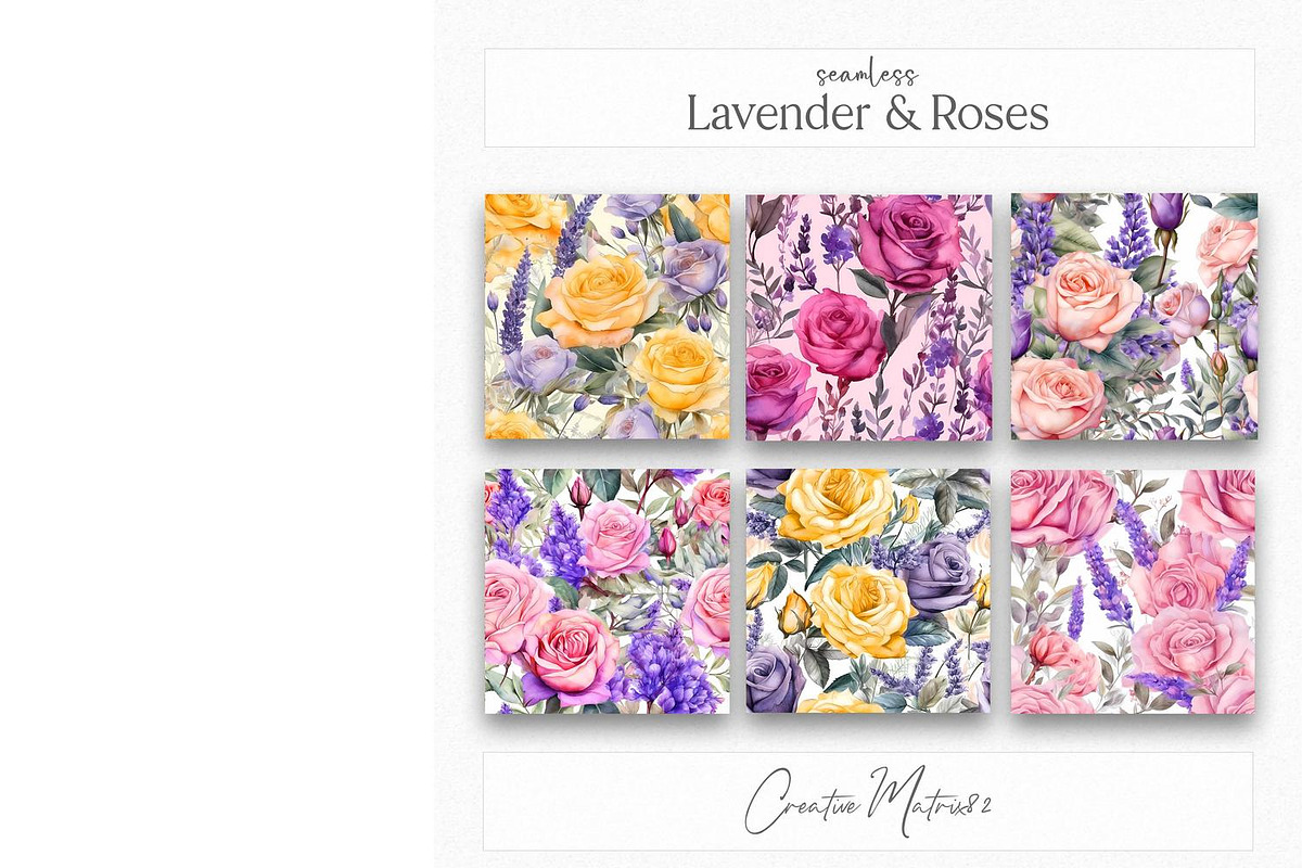 Lavender & Roses Digital Paper, a Texture Graphic by Creative Matrix82 (Photo 4 of 4)