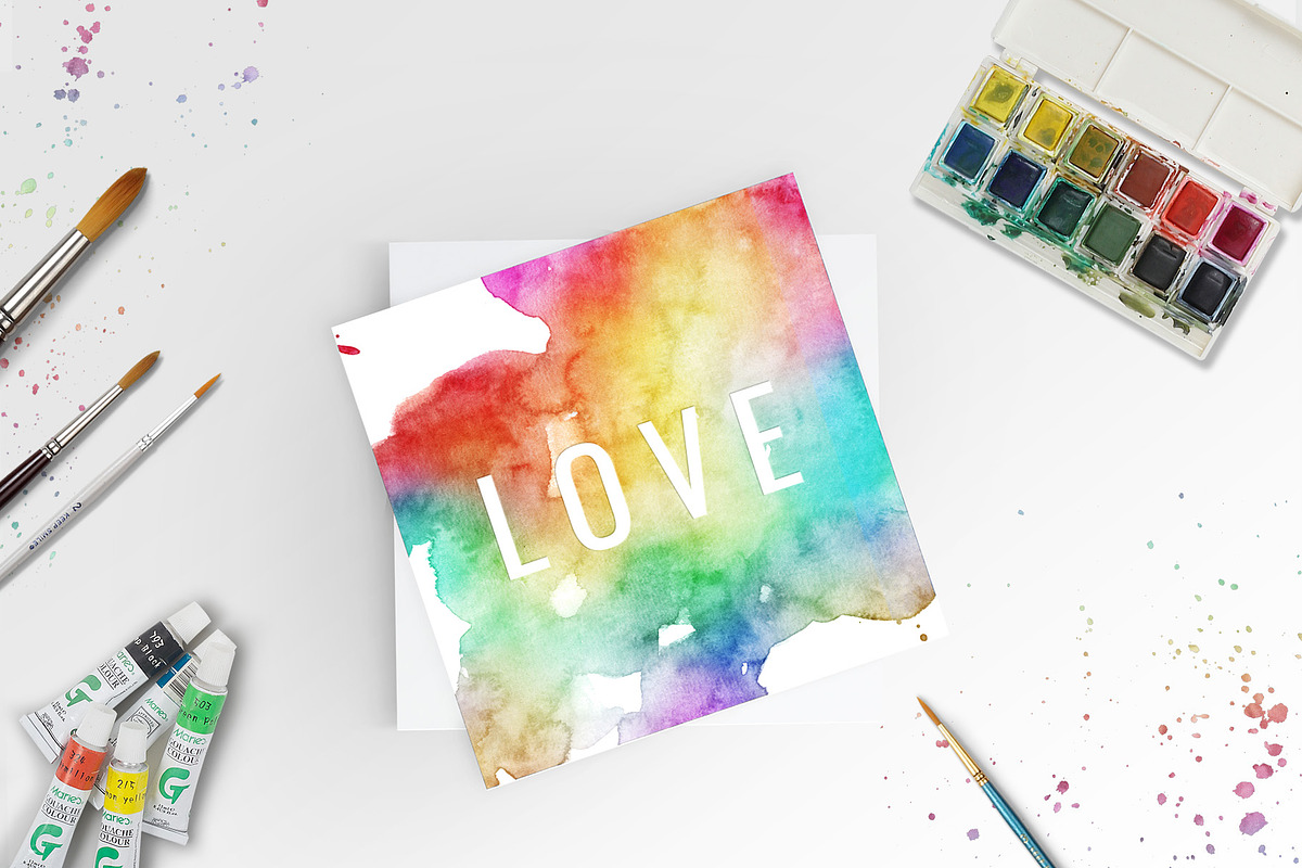 10 Huge Rainbow Watercolors, a Background Graphic by AdenaJ (Photo 8 of 13)