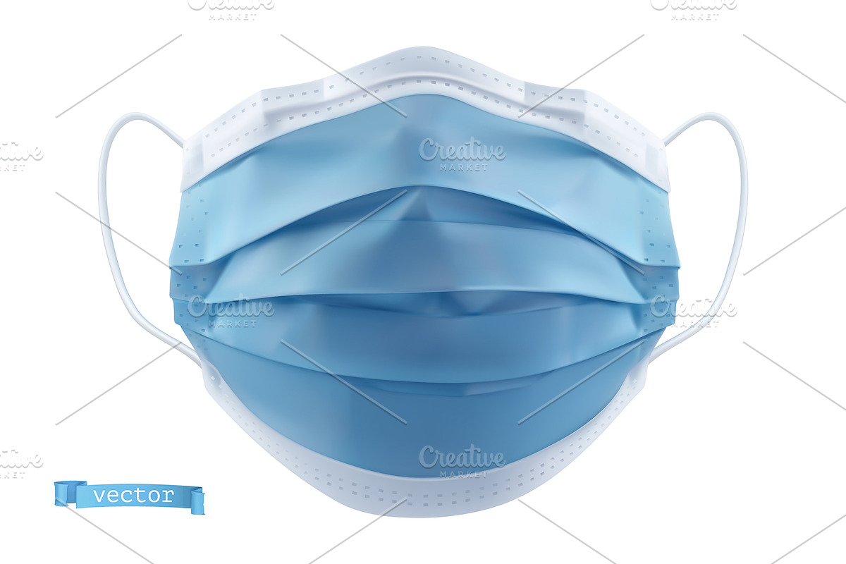 Medical mask, surgical mask, vector, an Icon by Allevinatis Studio (Photo 3 of 3)