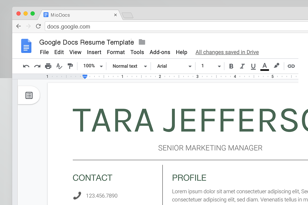 Google Docs Resume Template, a Resume Template by MioDocs (Photo 7 of 7)