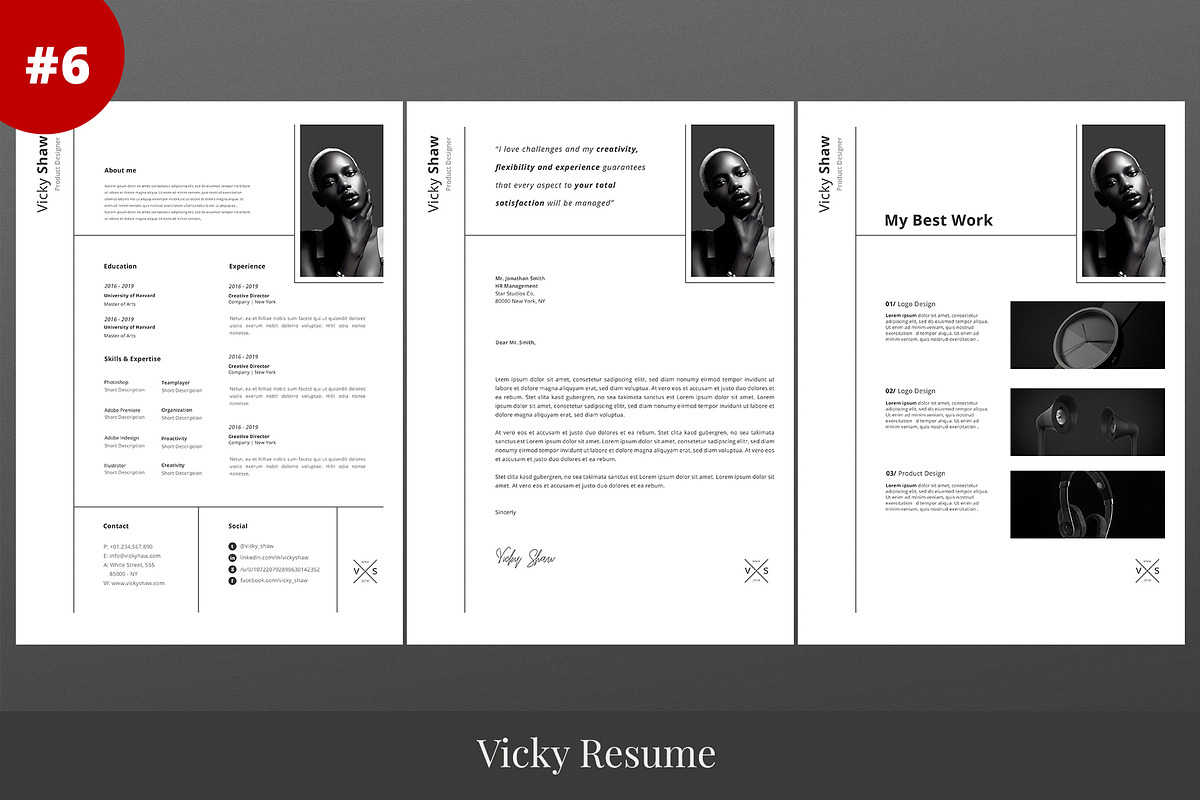 Resume Template Bundle - Vol 03, a Resume Template by Nina Shaw (Photo 7 of 8)