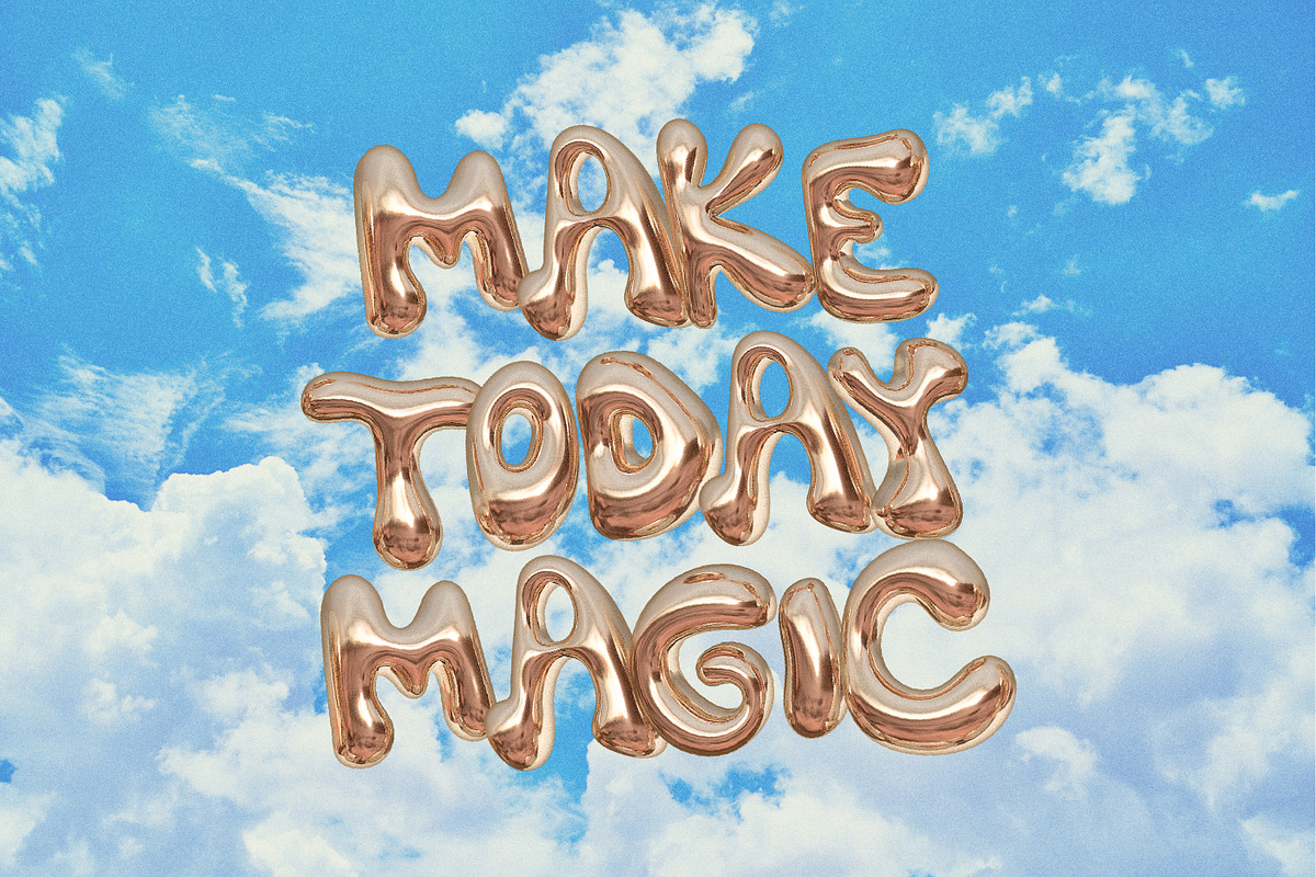 Bling - A Gold Balloon SVG Font, a Font by Nicky Laatz (Photo 2 of 16)