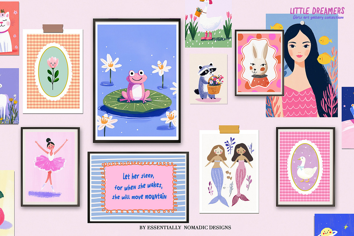 Girls-Nursery Wall Art-Whimsy Prints, a Background Graphic by Essentially Nomadic (Photo 9 of 14)