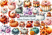 Watercolor Fall Clipart Pumpkin Peta, an Illustration by Rose Art (Thumbnail 1 of 4)