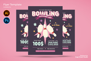 Bowling Tournament Flyer Template, a Flyer Template by Huge Dream Studio