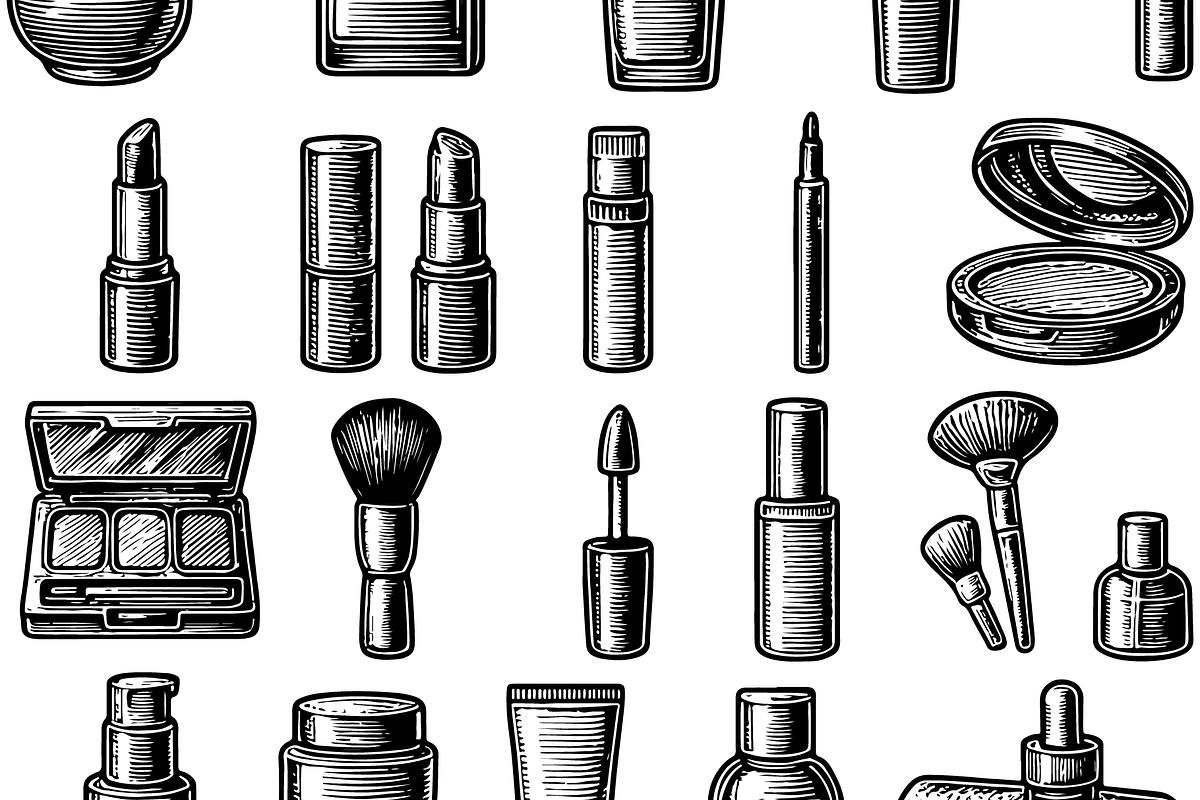 Vintage Makeup Cosmetics Set, an Object Graphic by RT Studio (Photo 3 of 4)