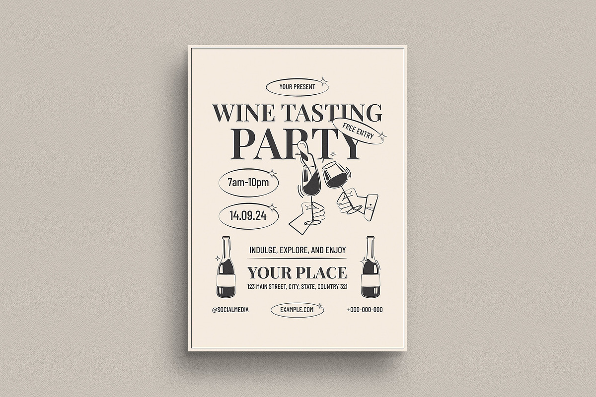 Retro Wine Tasting Event Flyer, a Flyer Template by Guuver (Photo 1 of 3)