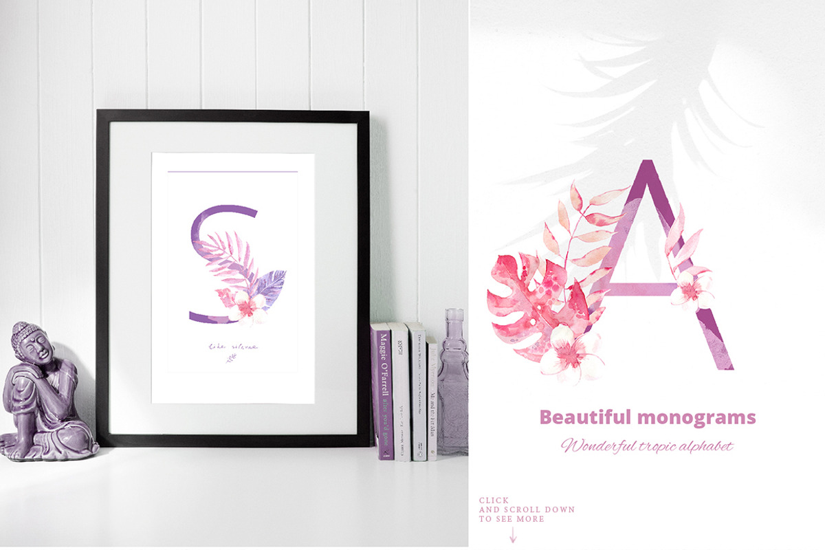 Sunset in the Tropics graphic set., a Decorative Illustration by Dinkoobraz (Photo 3 of 9)