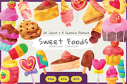 Sweet Foods Watercolor Collection, a Food Illustration by VitaminRGB (Thumbnail 1 of 3)