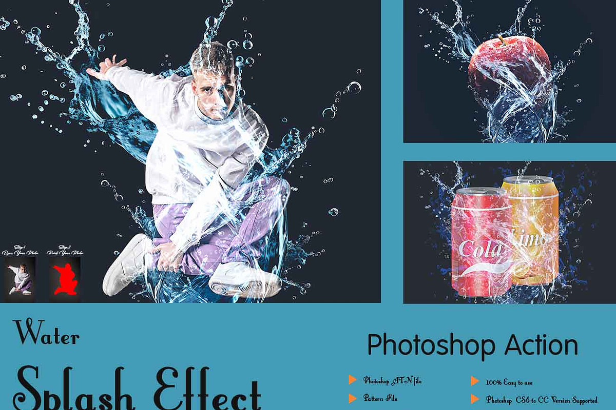 Water Splash Effect Photoshop Action, an Action Add-On by Studio Retouch (Photo 1 of 11)